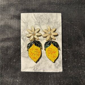 BaubleBar Yellow and Gold Lemon Earrings